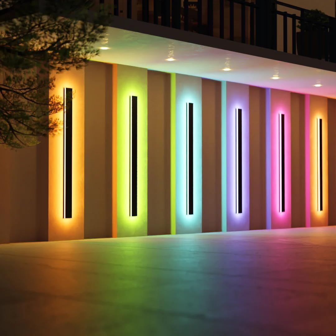 luces de pared RGB largas para exteriores