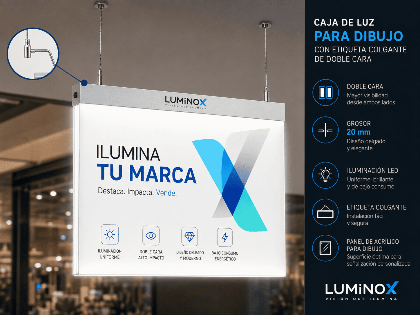 Rótulo caja de luz para dibujo