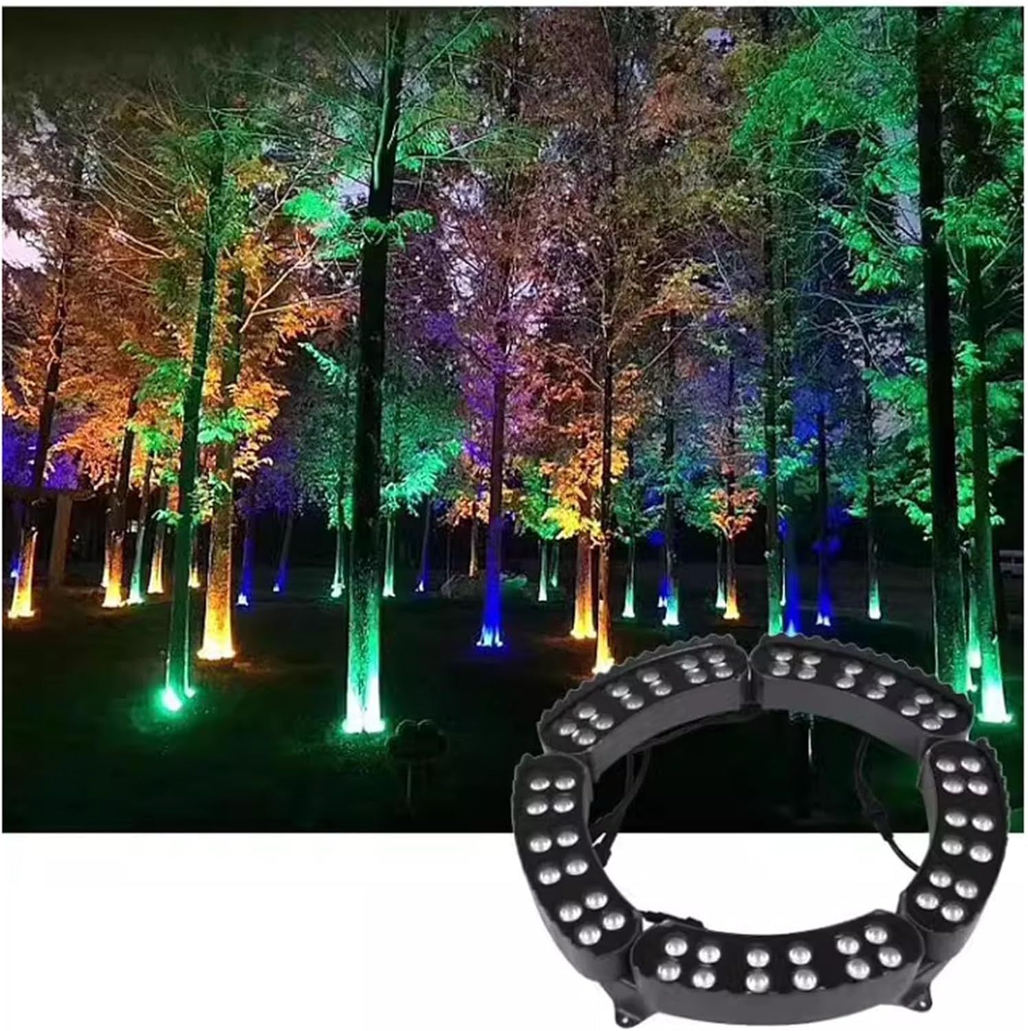 Lámpara De Paisaje De Patio De Jardín, Anillo LED Impermeable IP65.