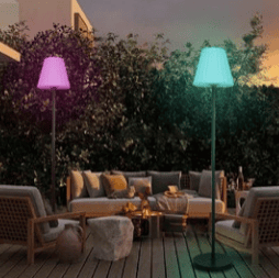 Lampara solar rgb conica