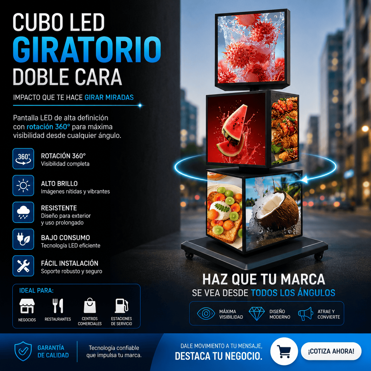 Cubo giratorio "toten" de 3 niveles de 40cm