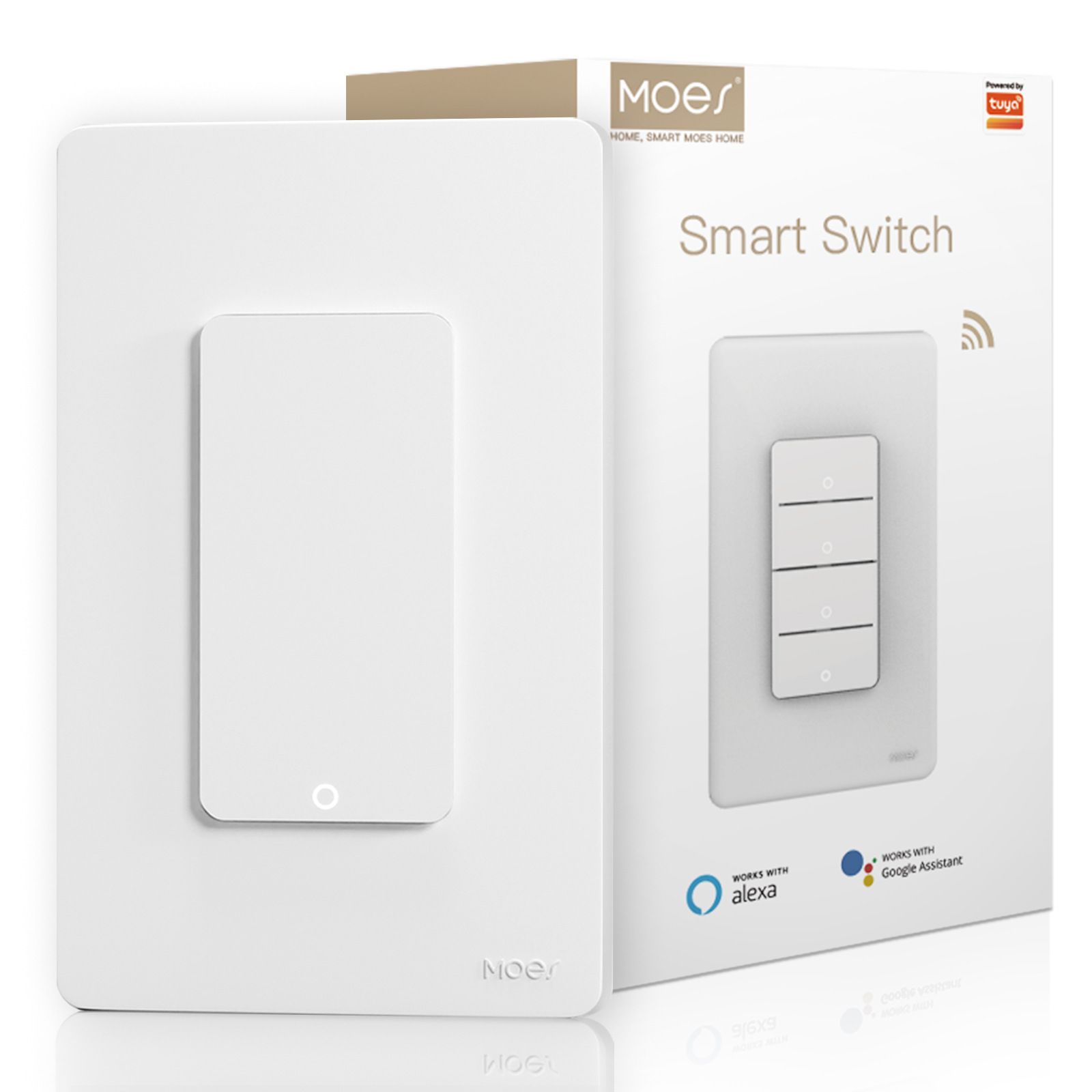 Interruptor Smart MOES  1 Linea blanco