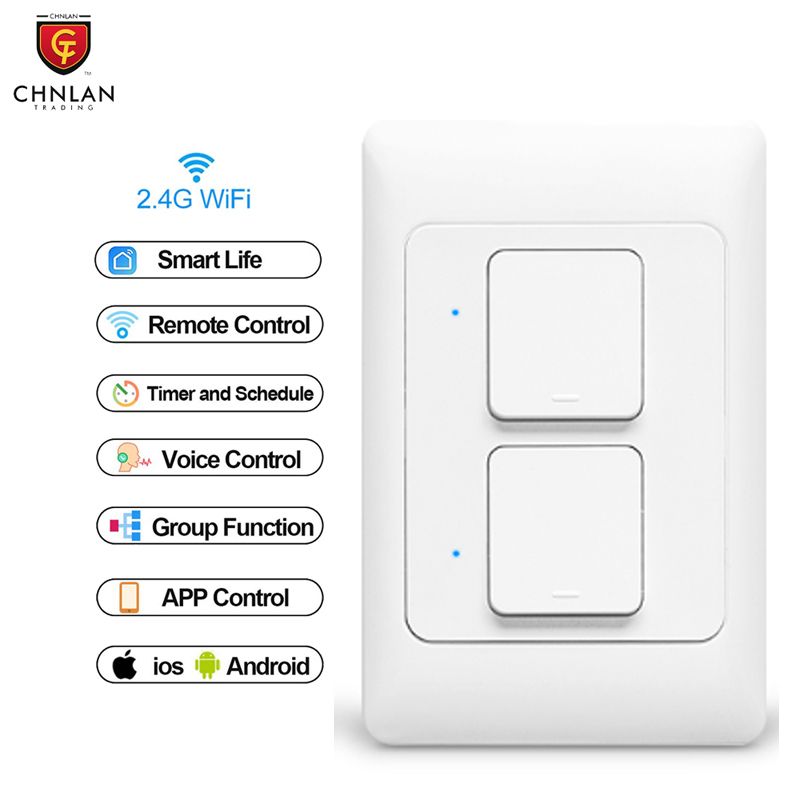 Interruptor Smart Chnlan  2 Linea blanco
