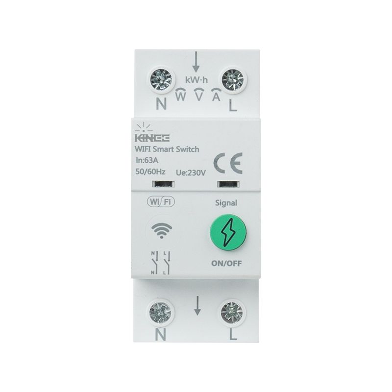 Breaker Smart WiFi 2 Polos 63A DIN Rail Compatible Tuya Smart Life