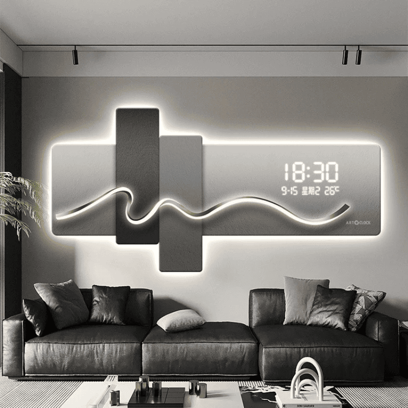 Reloj digital luminoso personalizado Mural de luz creativa pintura de luz Led luminosa