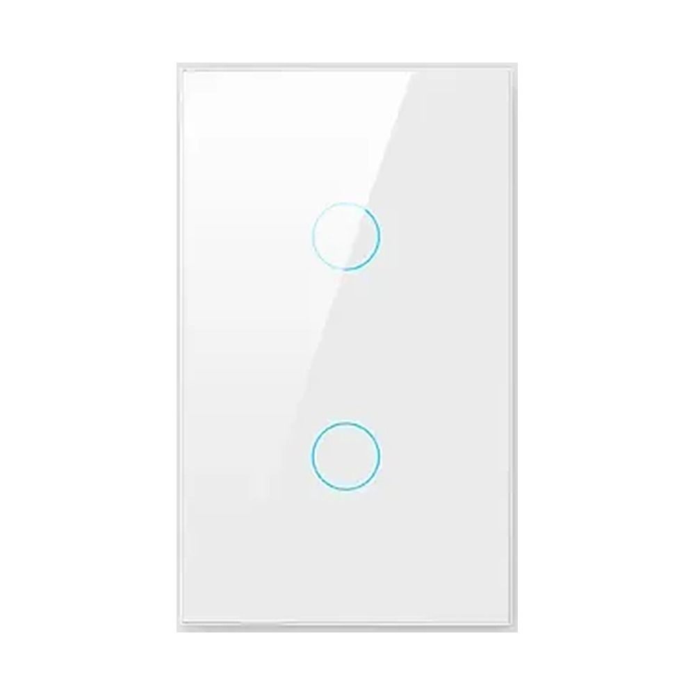 Interruptor Inteligente Touch WiFi + RF433 Blanco 2 Líneas Tuya/Smart Life