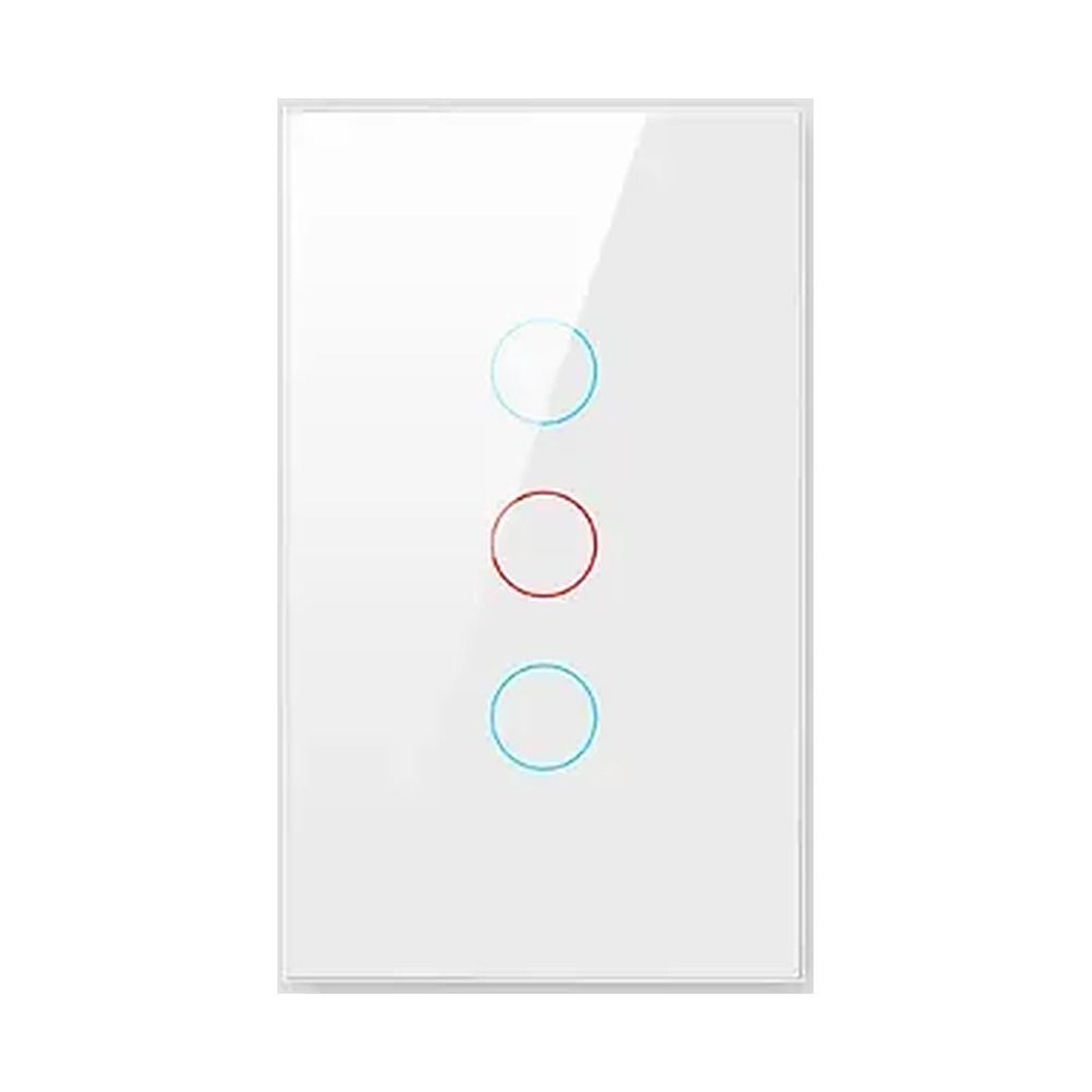 Interruptor Inteligente Touch WiFi + RF433 Blanco 3 Líneas Tuya/Smart Life